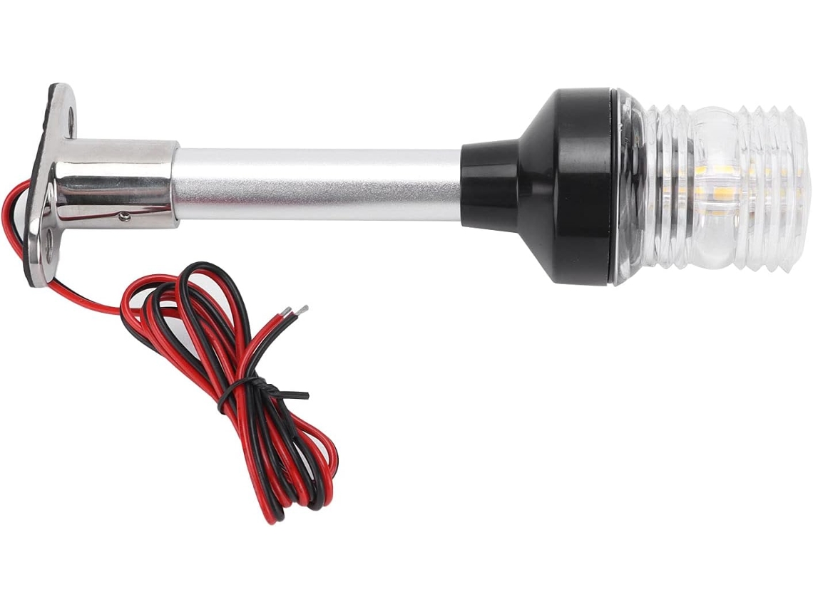 Feu De Signalisation Voile Blanc 8 Pouces, Led 360°, Lampe Poupe D'ancre Ronde Ip66 Pour Bateau