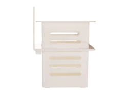 Estante De Drenaje De Plástico Adhesivo Blanco Para Baño Y Cocina Con Cesta Para Palillos