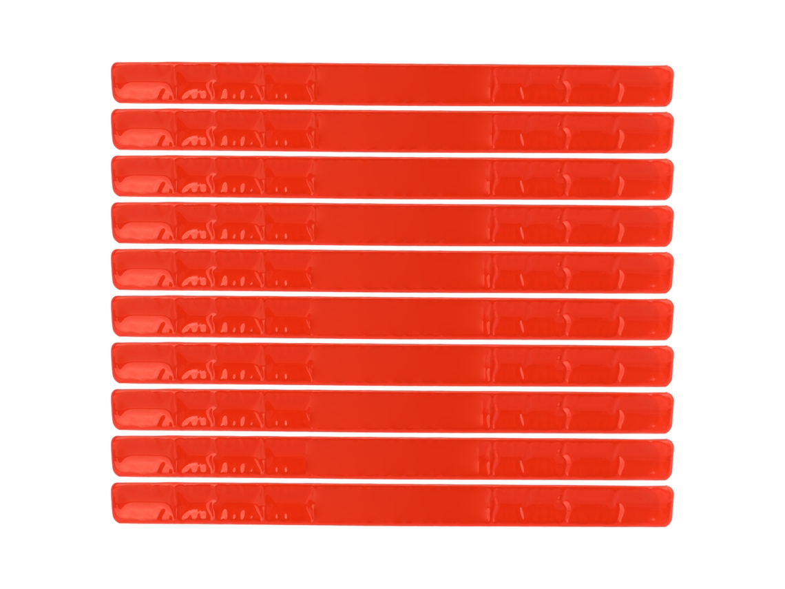 Pulsera Reflectante De Acero Y Silicona Para Ropa, Deportes Y Ciclismo, Color Naranja, 10 Unidades.
