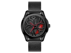 Reloj de cuarzo Sanda 1065 para hombre con esfera fija y rueda hueca 3D, estilo cinturón de malla Hengrongshen