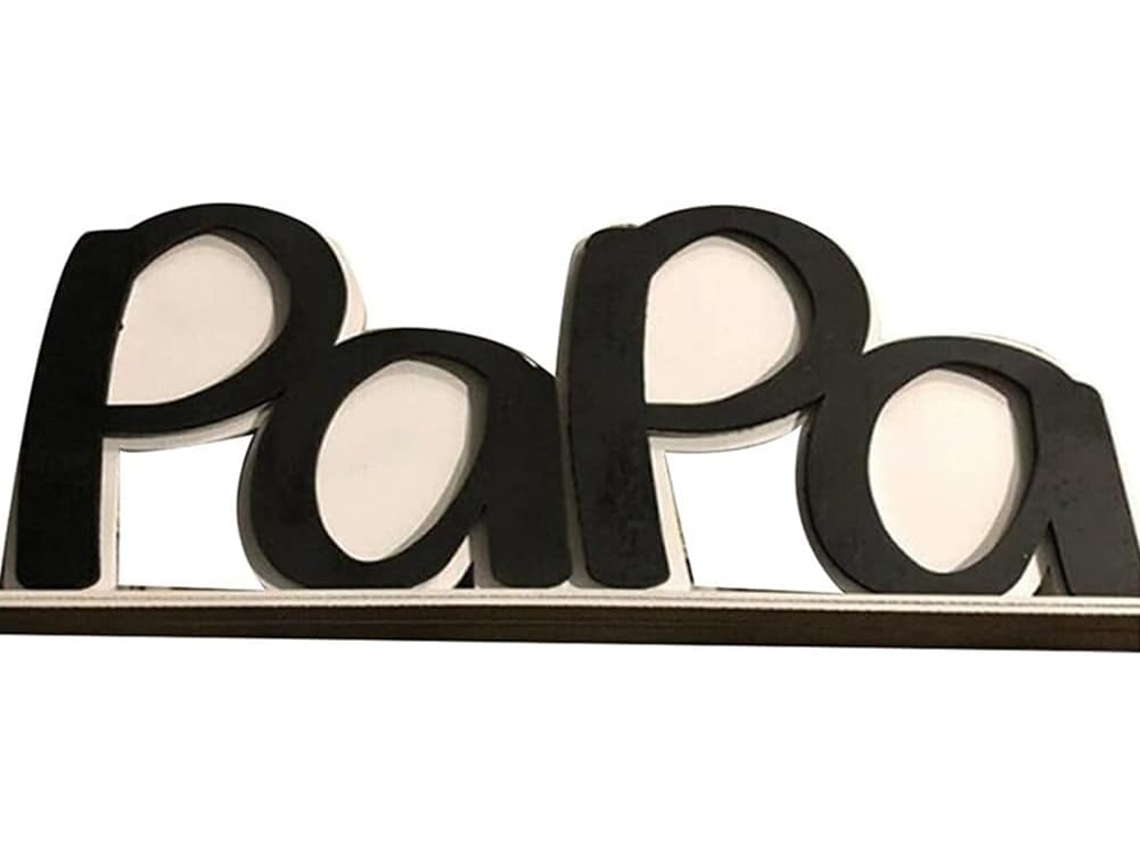 Marco de fotos con la letra "Papá" para el Día del Padre, ideal para exhibir fotos. Gokoco