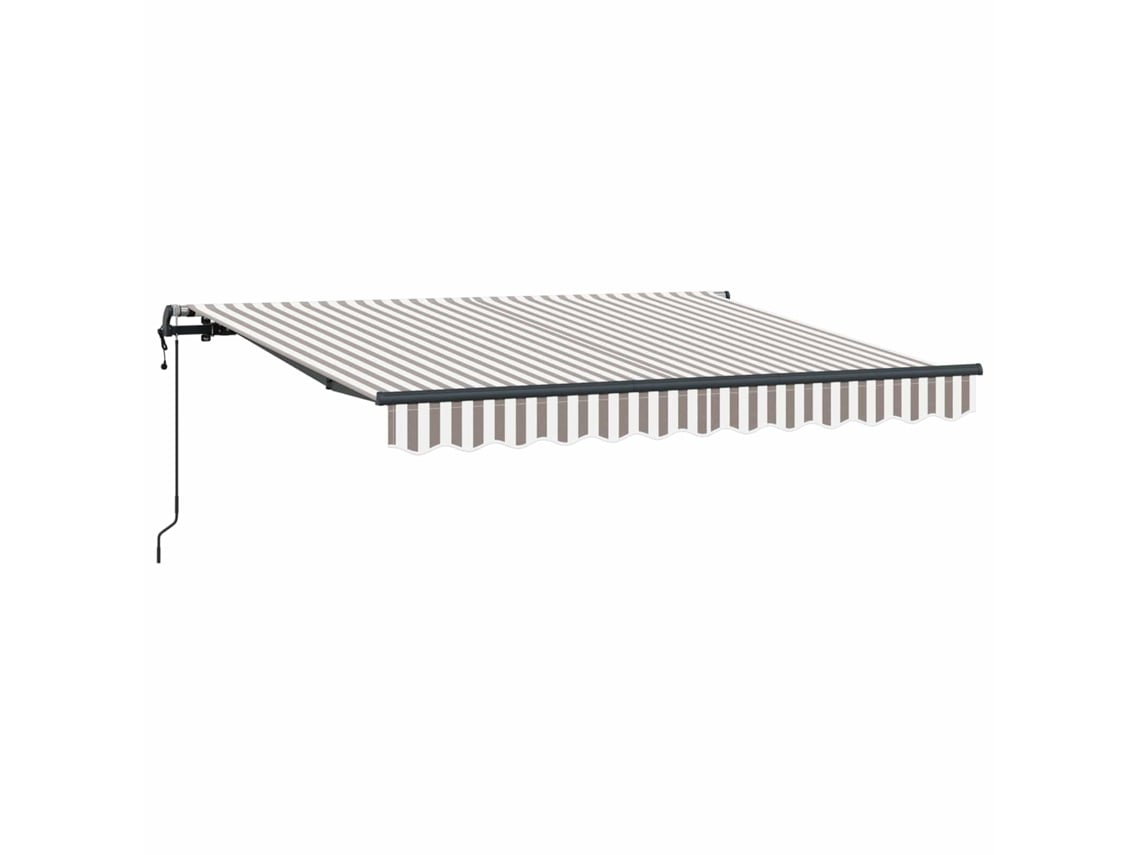 Toldo retráctil Vidaxl gris claro y blanco 450 x 300 cm