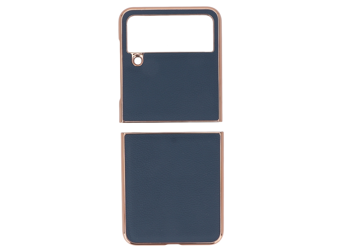 Case De Couro Protetor Anti-choque Para Galaxy Z Flip4 Tela Dobrável Azul