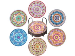Posavasos Aislante Con Soporte, Kit De Arte De Diamantes Para Coche, Hogar Y Oficina Bd26 Siurn