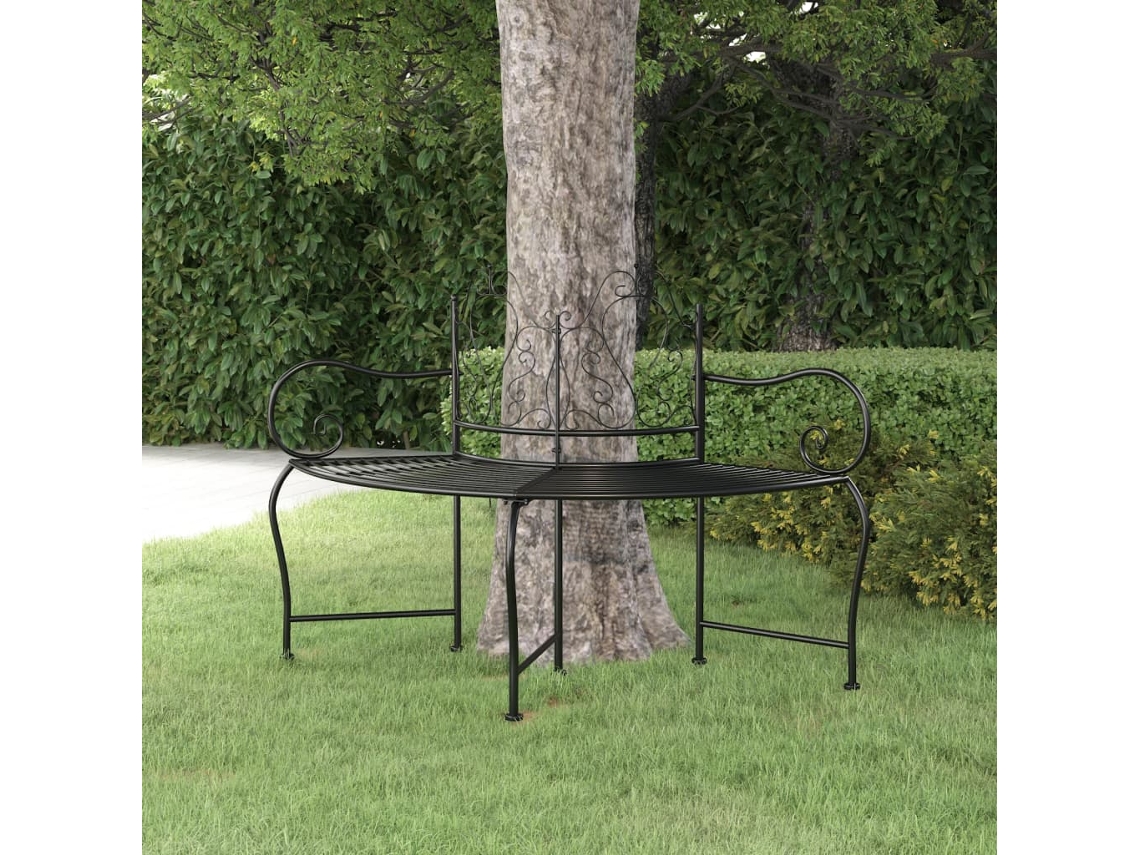 Banco de árbol de 150 cm de acero negro Dkd Home Decor