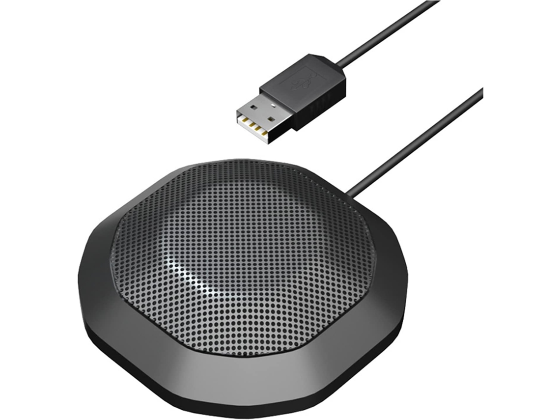Micrófono Omnidireccional De Escritorio De 360°, Alta Sensibilidad, Conector De 3 Agarres.