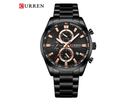 Reloj para Hombre Relojes Resistentes al Agua Reloj de Pulsera con Correa de Acero Inoxidable para Negocios para Hombres-Concha Negra Negra LUUCOZK