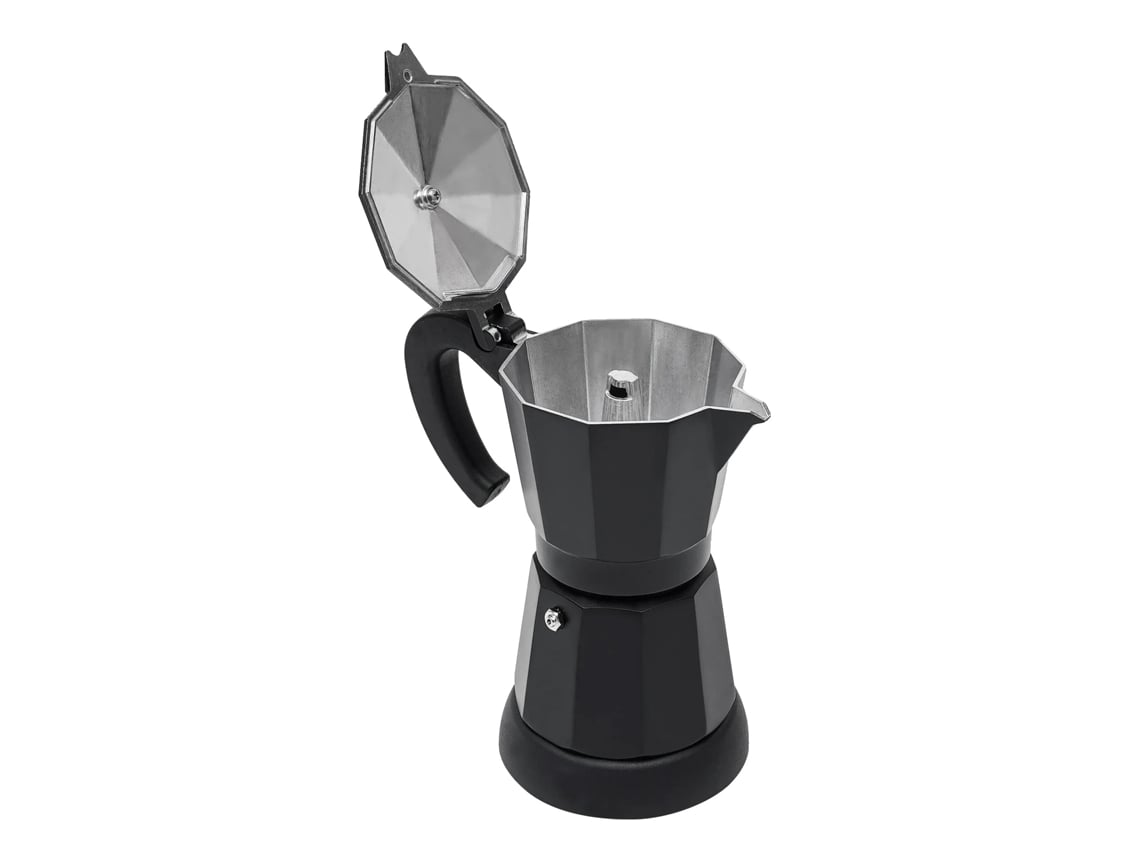 Cafetera Moka eléctrica, cable resistente al calor, preparación rápida, negra (OEM)