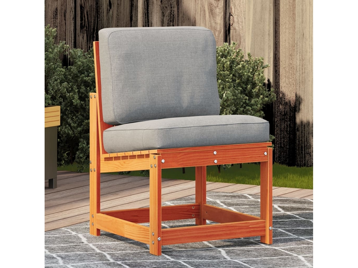 Silla De Jardín Madera Maciza De Pino Marrón Cera 50,5x55x77 Cm