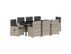 Maison Exclusive - Conjunto De Comedor De Jardín 9 Pcs Gris Claro Ratán Sintético