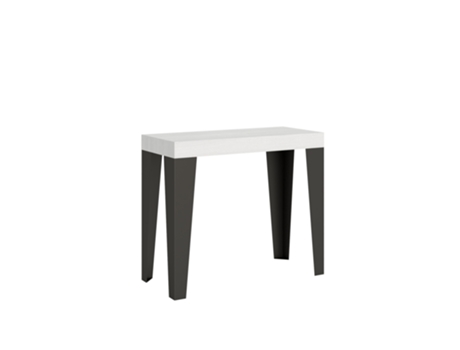 Consolas Flame Small Premium Extensible hasta 196 cm ITAMOBY (90 x 40 x 77 cm - Paneles de Melamina - Fresno Blanco)