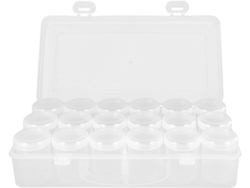 Caja de almacenamiento portátil de plástico transparente para acuarelas y botellas pequeñas. SFUSHOS