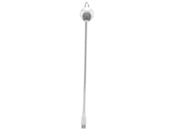 Rebe-lámpara Led Portátil Con Cuello Flexible Usb Para Lectura Nocturna 1w Color Plata Luz Cálida Blanca