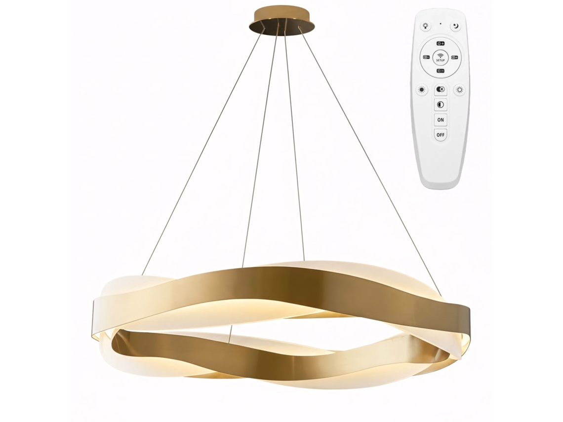 Lámpara Rea App1802-cp Brush Gold 60 Cm Led +remote Control