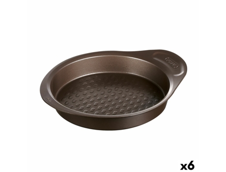Molde para Horno Pyrex Asimetria Redondo Negro Ø 26 cm (6 Unidades)