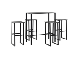 Maison Exclusive - Conjunto De Bar Para Jardim 5 Pcs Aço Revestido A Pó Preto