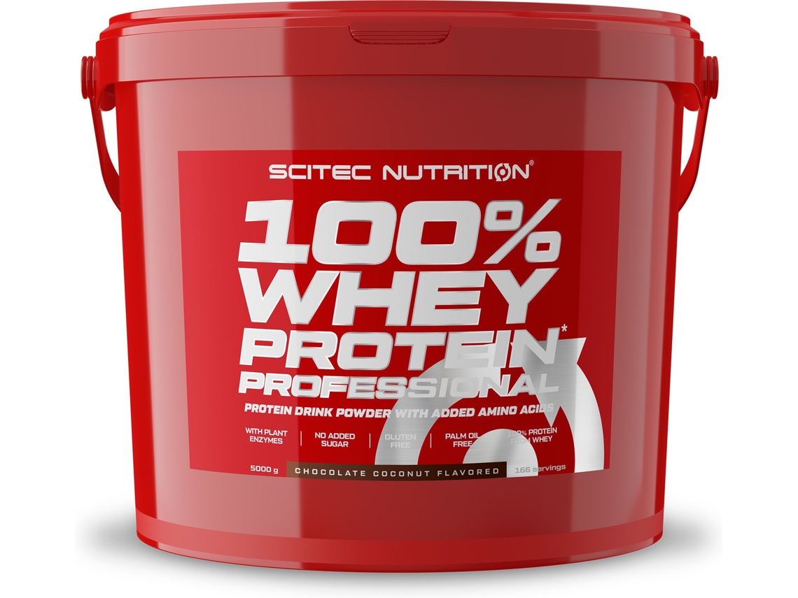 Proteína SCITEC NUTRITION 100% Professional Fórmula Mejorada Ni Azúcares (5 Kg - Chocolate-Coco)