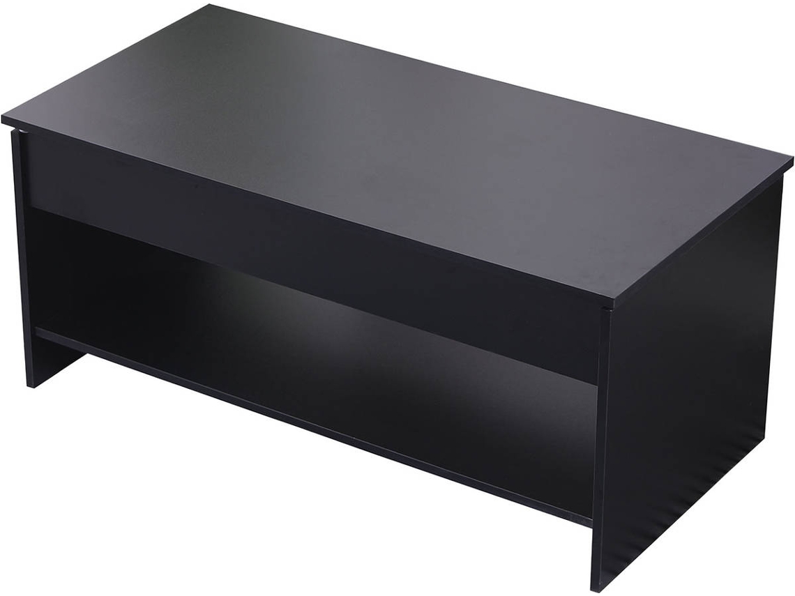 Mesa De Centro Con Tapa Elevable Negra Hedda