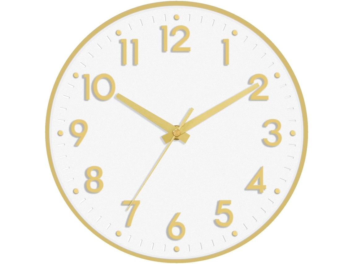 Reloj de pared analógico de 30 cm, silencioso, a pilas, decorativo. Nicecee (30 cm)