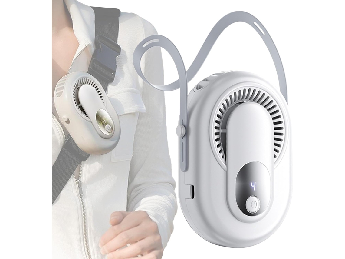 Ventilador personal de cuello - Ventiladores con clip de 5 velocidades - Pantalla LED SFUSHOS