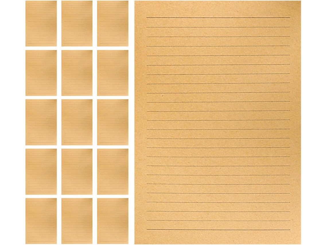 300 Hojas De Papel De Escritura Kraft Vintage Con Líneas, Papel Retro Resistente Para Notas Y Poemas.