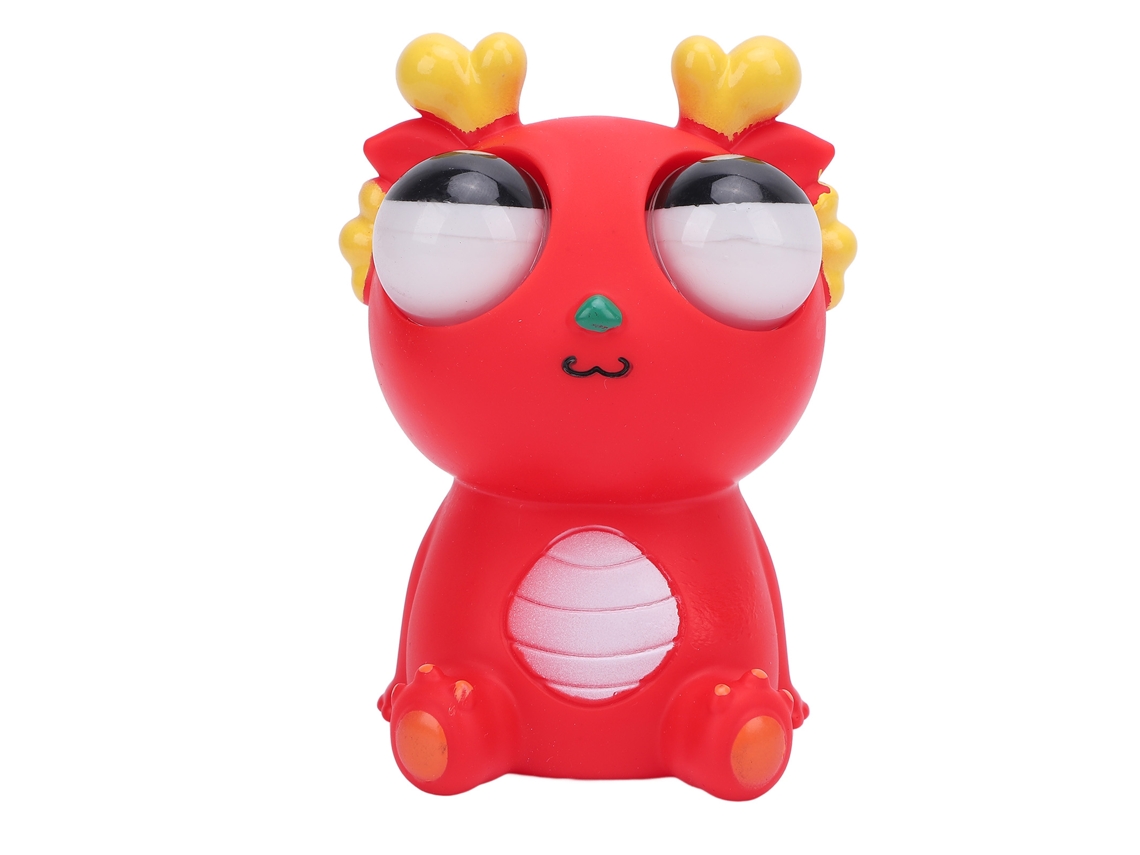 Juguete De Squeezing Con Ojos Que Salen Cute Dragón Pvc Para Aliviar El Estrés Adultos Diario Rojo