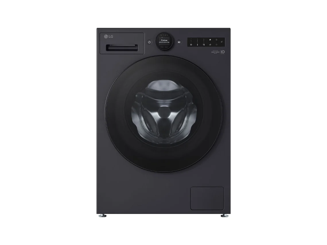 Lavadora LG F14X76BMST de carga frontal, 11 kg, 1360 rpm, color negro
