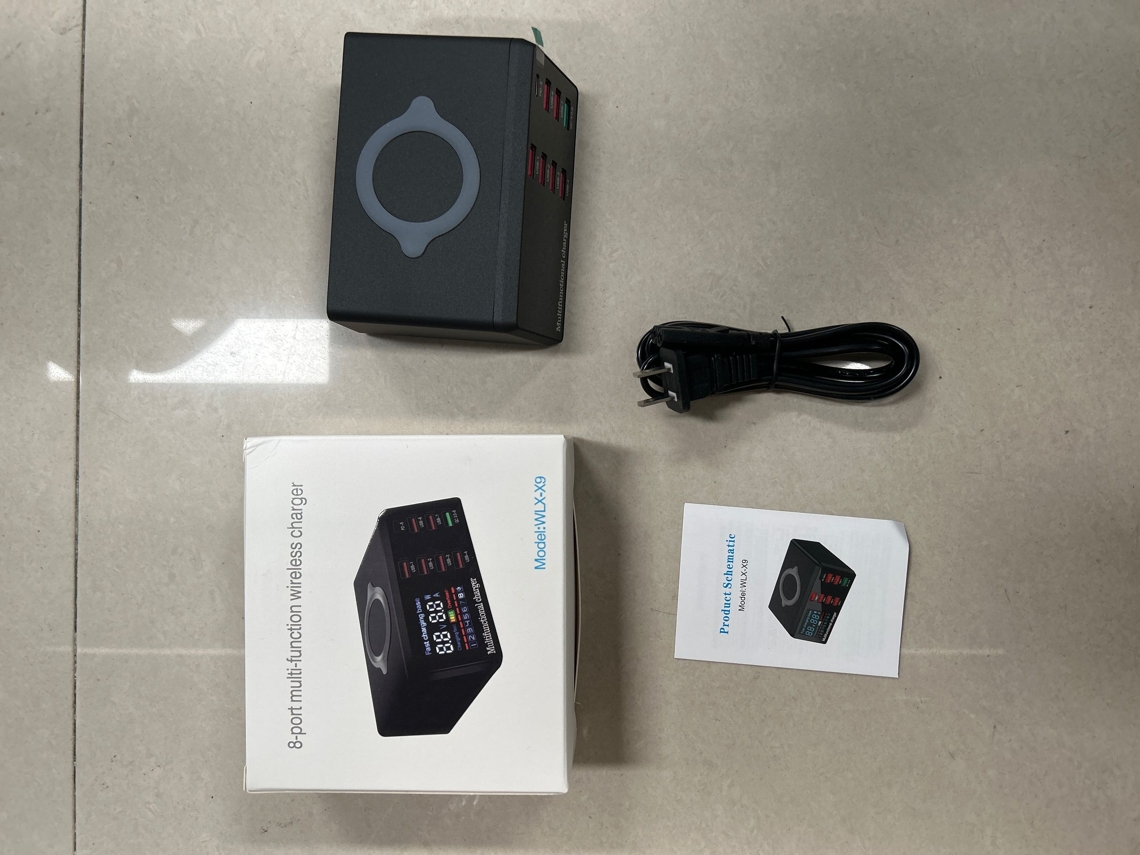 Cargador Inteligente De Múltiples Puertos Docking De Carga Inalámbrica De 100w De Carga Rápida Usb De 8 Puertos