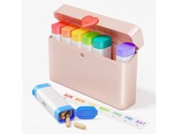 Organizador Semanal De Pastillas Eifson Con Compartimento Separado Sin Bpa (rosa)