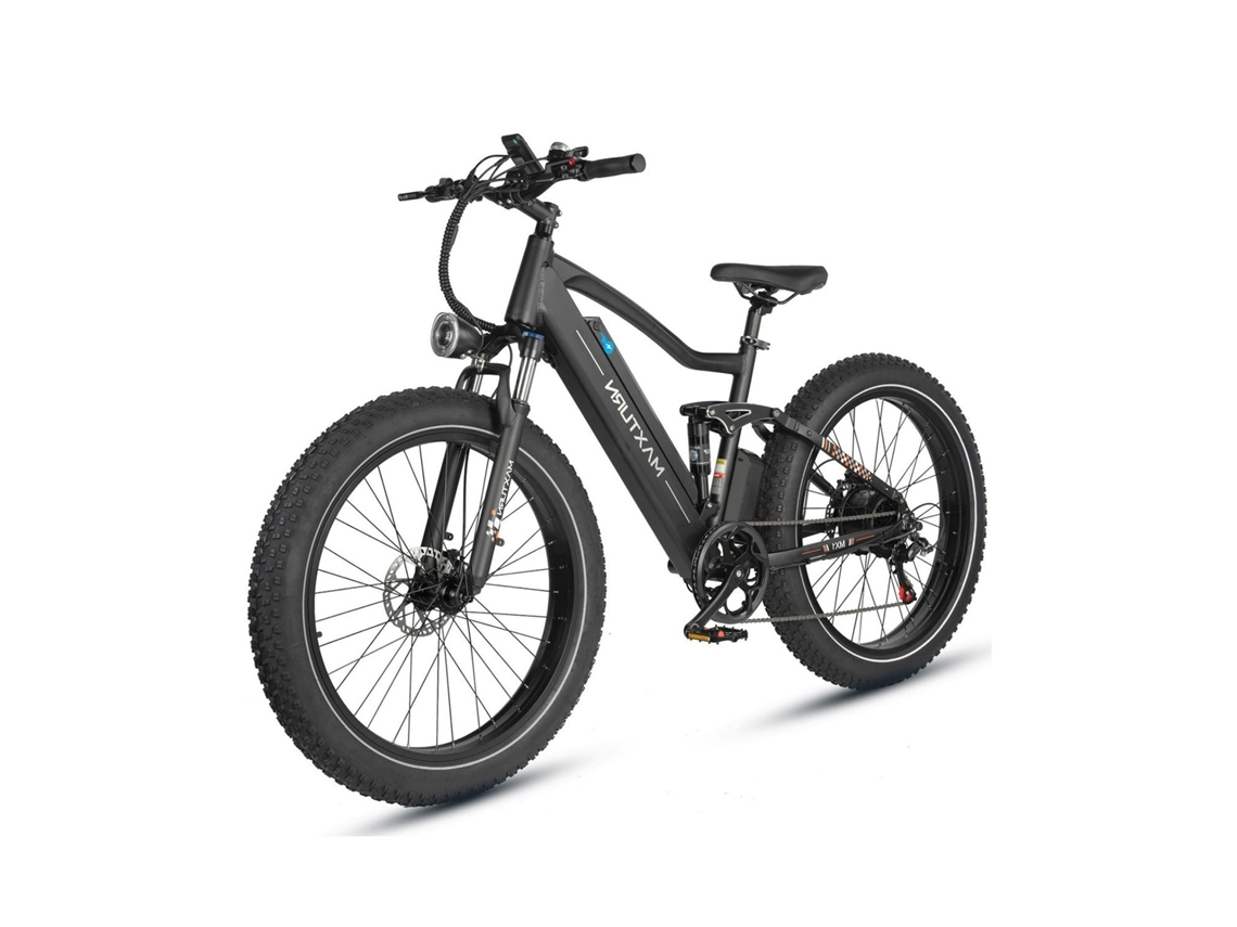 Bicicleta eléctrica MX1, motor de 500 W, batería de 48 V y 13 Ah, 26x4, frenos hidráulicos, color negro, MAXTURN