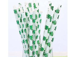 100 Pajitas Verdes HEAN Hojas