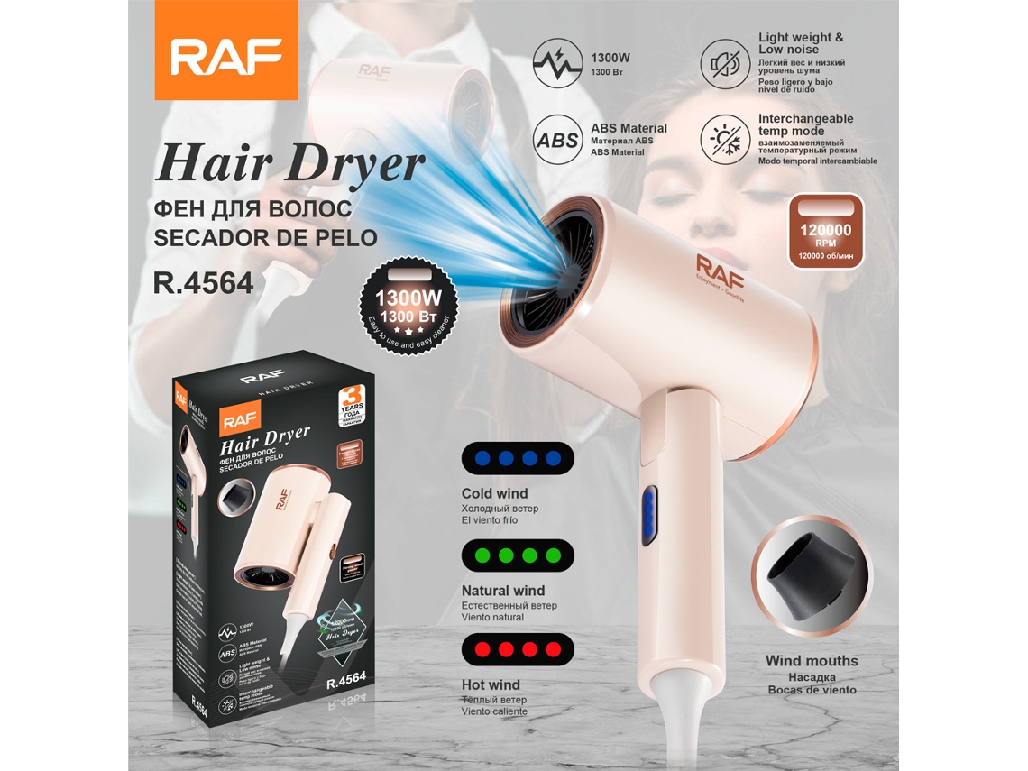 Secador de Cabelo de Alta Velocidade, Padrão Europeu, para Uso Doméstico, Suave para os Cabelos, Gera Íons Negativos e Funciona Silenciosamente. MDUG