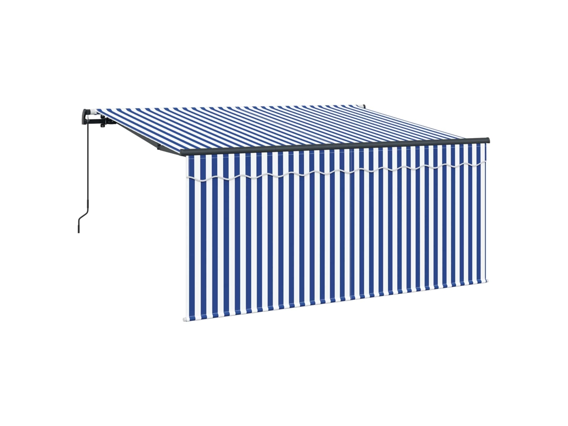 Maison Exclusive - Toldo Retráctil Manual Azul Y 300 X 200 Cm Poliéster Y Aluminio
