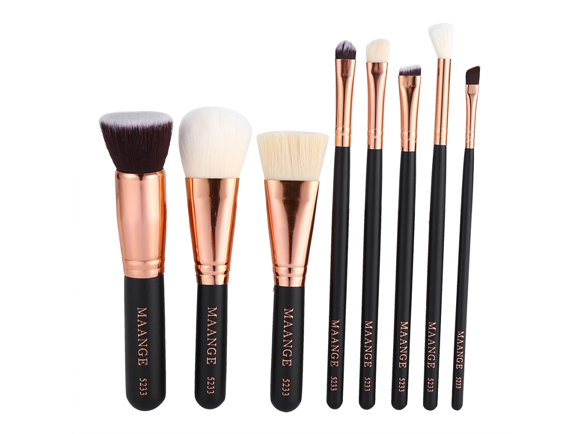 Conjunto De Pinceles De Maquillaje 8 Pinceles Negros Sunflare