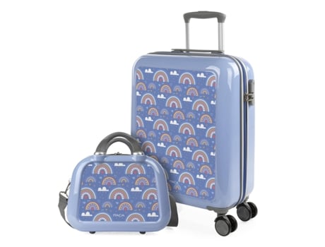Juego De Maletas Pc ITACA Personalizado Base Azul azul-arcoiris (40X55x20 Cm - 34L)