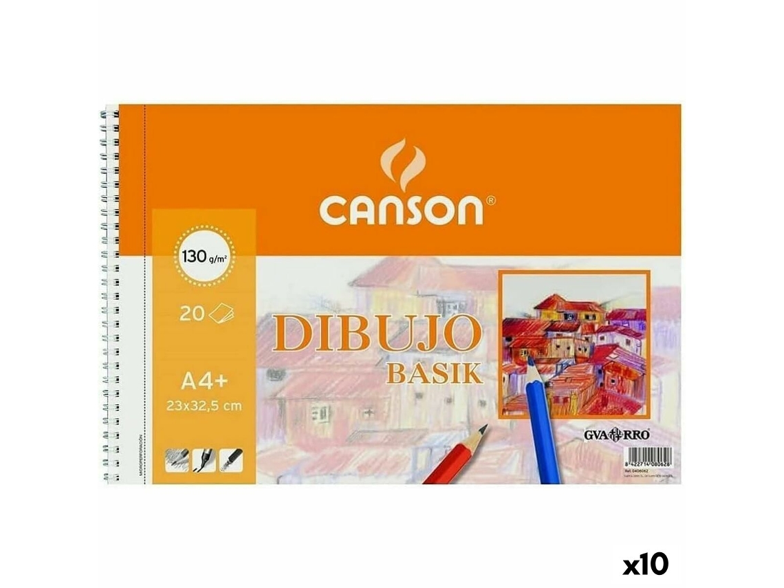Bloc de dibujo CANSON Basik A4 20 Hojas (10 Unidades)