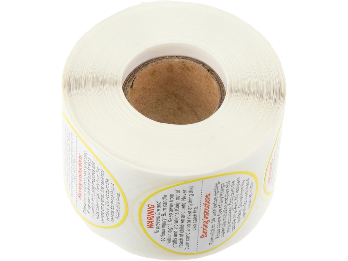 Pegatinas de seguridad autoadhesivas para velas, pegatinas de advertencia duraderas y removibles para frascos y platos para calentar alimentos.