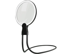 Lupa de cuello con 24 LED ultrabrillantes, lupa de mano HD con luz USB para lectura para personas mayores. Gokoco