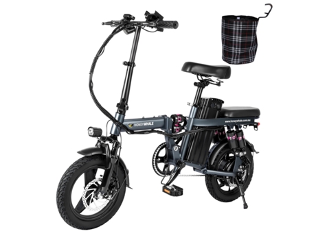 HONEY WHALE S6 Pro-S Bicicleta eléctrica Potencia 350W 48V15Ah Alcance de la batería 50Km Frenos de disco Gris