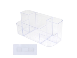 Organizador De Plástico Transparente Montado En Pared Para Maquillaje Y Cuidado De La Piel
