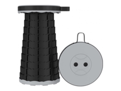 Banco Dobrável Portátil Para Camping Pesca Caminhada Churrasco Jardim Altura Ajustável Telescópica Redonda Cinza 225Kg DED