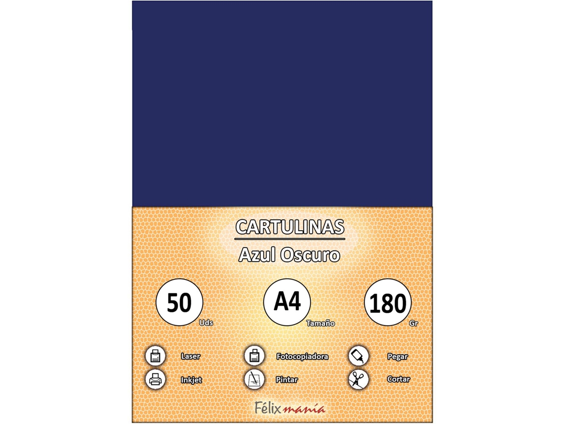 Cartón 180Gr A4 Azul Oscuro 50 Hojas