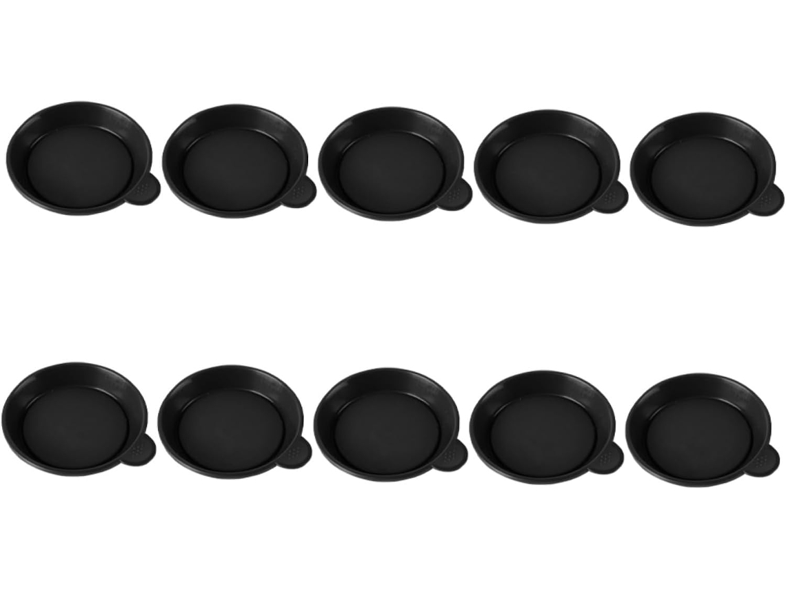 Juego De 10 Platillos Para Macetas De Plantas Suculentas, Bandeja De Plástico Negro Con