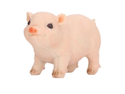 Adorable figura de cerdo de resina rosa para jardín