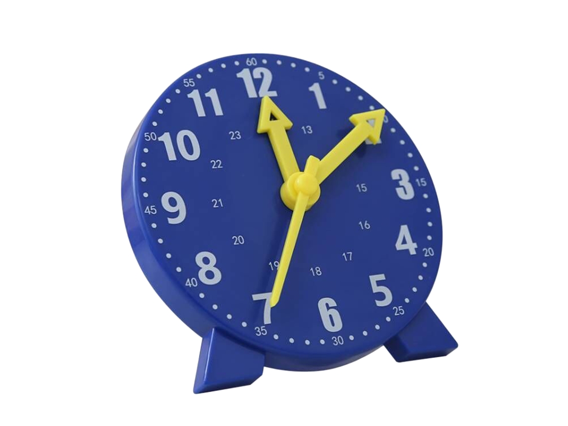 Material Didáctico: Modelo De Reloj Para El Aprendizaje En La Primera Infancia, Educación Primaria, Azul.