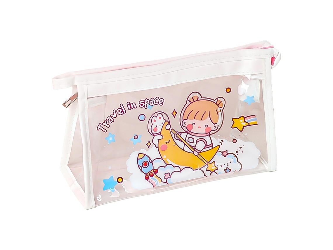 Bonito Neceser Transparente Con Cremallera Suave, Gran Capacidad Para Viajes, Uso Al Aire Libre Y Negocios.