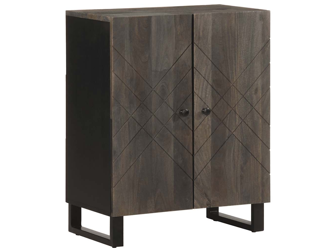 Maison Exclusive - Aparadores 3 Piezas Madera Maciza Mango Negro 60x33x75 Cm