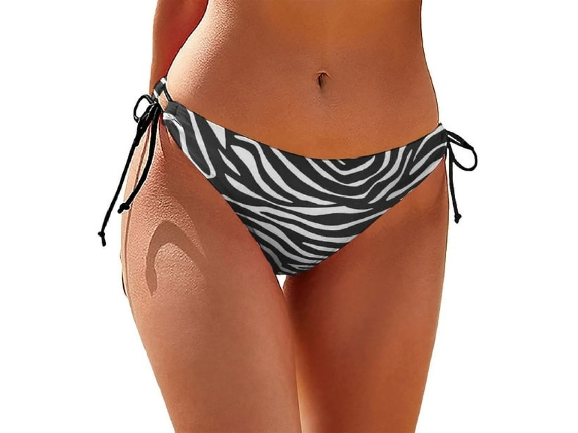 Bikini de dos piezas para mujer, top de tirantes finos con lazo lateral, tanga triangular, conjunto de bikini brasileño con cordón ajustable y diseño.