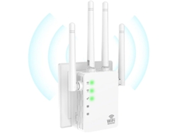 Amplificador de Internet de pared con puerto LAN/WAN de banda dual de 1200 Mbps para una cobertura estable y potente (blanco)