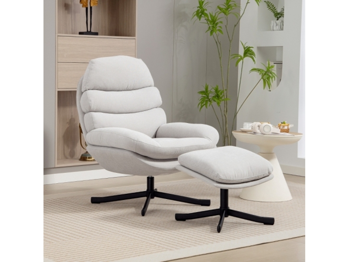 ZIWEI STORE Chaise Longue con reposapiés en tejido de chenilla, moderna para TV (78 x 93 x 100 cm)